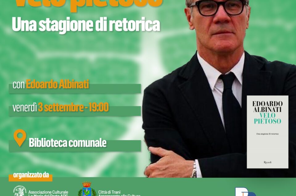 Ai Dialoghi di Trani, Edoardo Albinati presenta il suo nuovo libro “Velo pietoso”